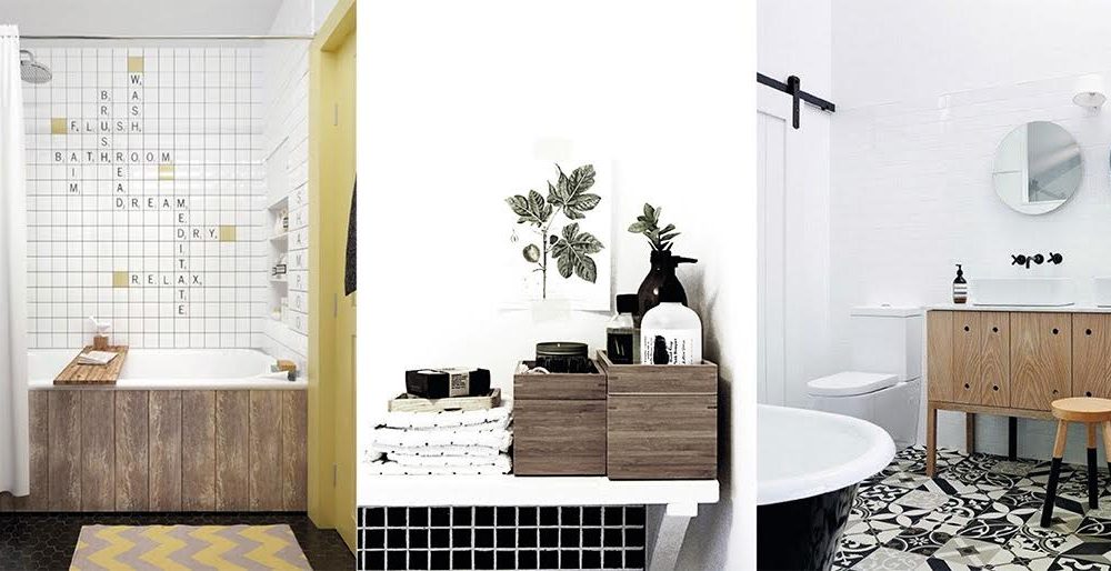 Du bois dans la salle de bain
