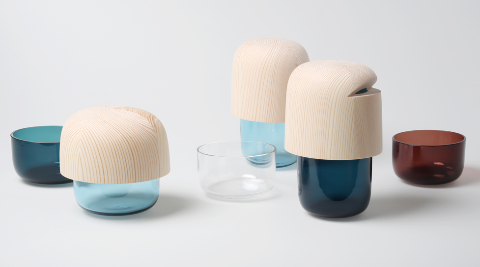 Bocaux en verre et bois "Tatti".