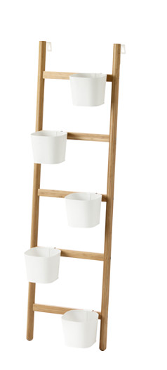 "Statsumas", piedestal pour 5 pots en bambou et acier, Ikea. 39,99 euros.