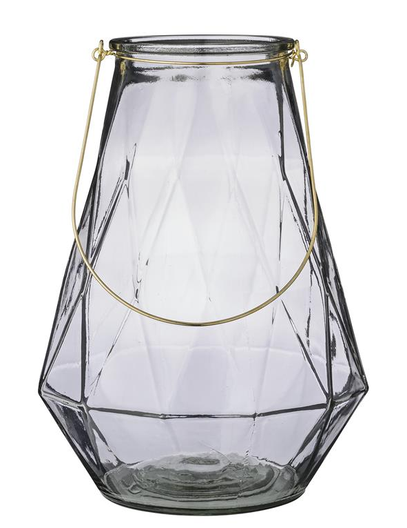 Lanterne en verre (H.: 37 cm), Bloomingville. 53 euros.