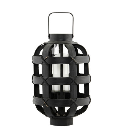 Lanterne "Bamboo" en pin et diffuseur en verre (H.: 35 cm), House doctor. 55,90 euros.