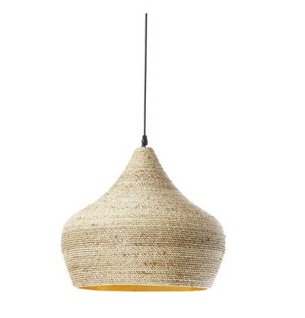 "Ghabon", suspension en chanvre tressé, Maisons du monde. 119,90 euros.