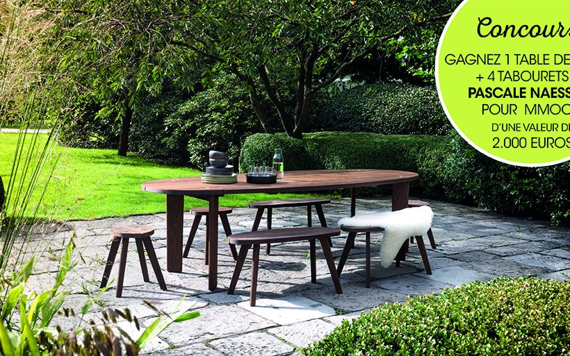 Gagnez une table de jardin et 4 tabourets de Pascale Naessens pour MMooD