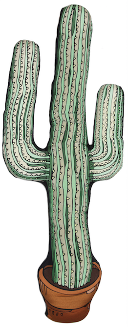 Coussin dessiné par Victoria Murdoch, Home autour du monde. 155 euros. Infos: 02/503 55 92.