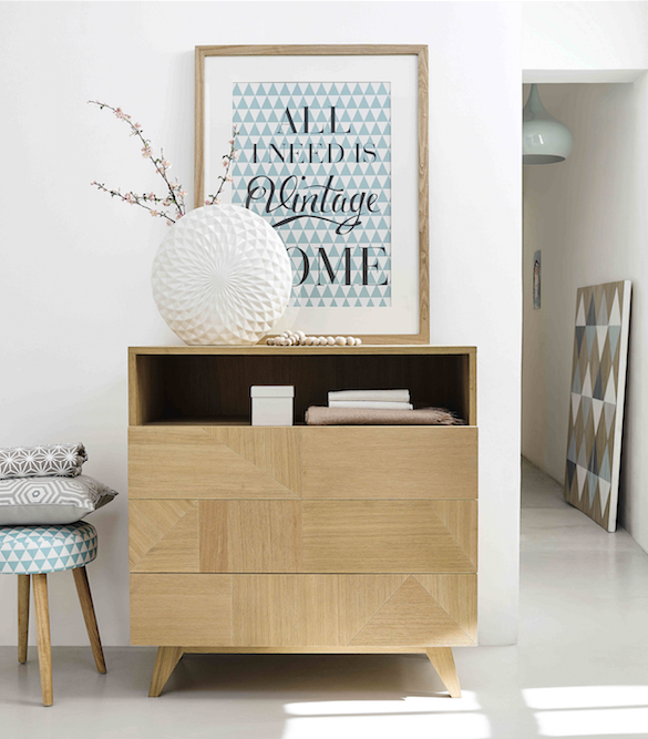 "Origami", commode en placage chêne (L.: 90 cm), Maisons du monde. 449,90 euros.