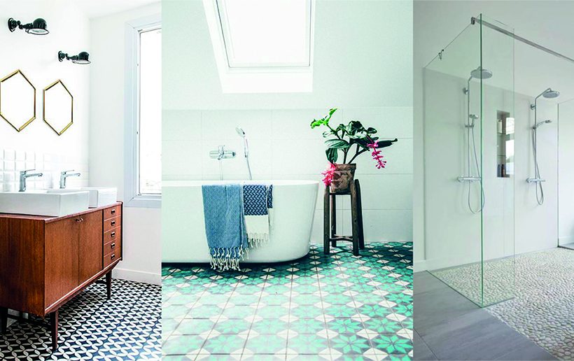 7 revêtements de sol de style pour salle de bains