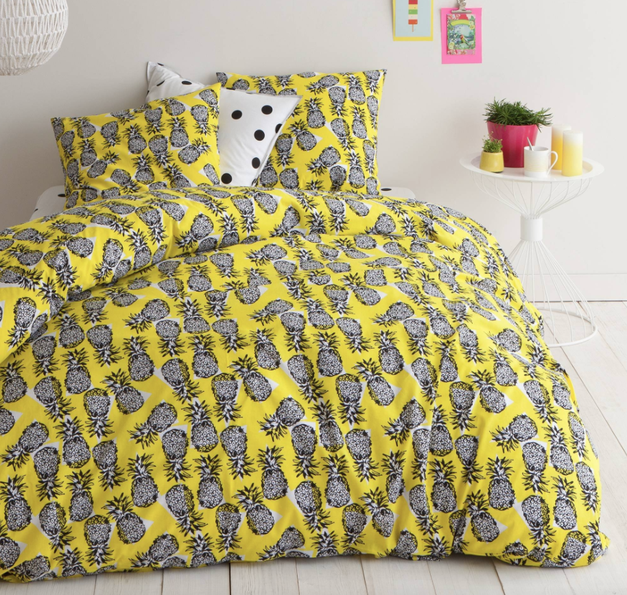 "Picota", housse de couette avec taie d'oreiller en coton, 3suisses. Apd 24,90 euros.