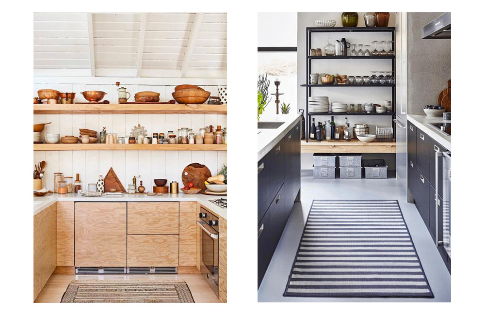 Pinterest: des rangements ouverts dans la cuisine