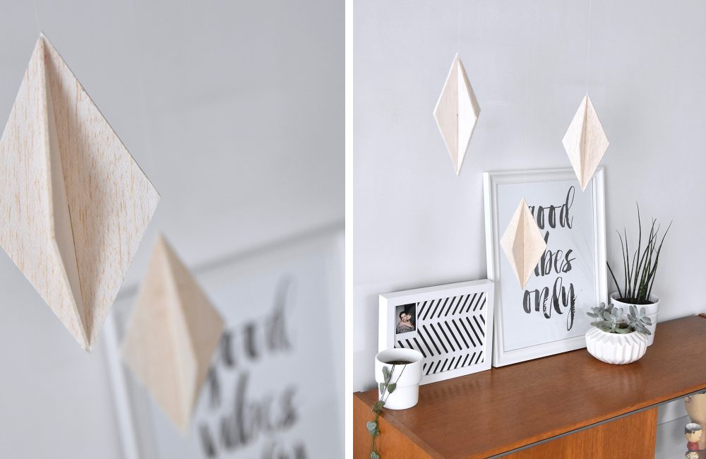 DIY : des suspensions graphiques en balsa