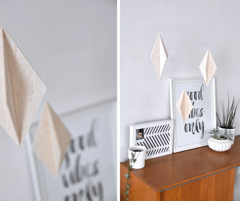 DIY : des suspensions graphiques en balsa