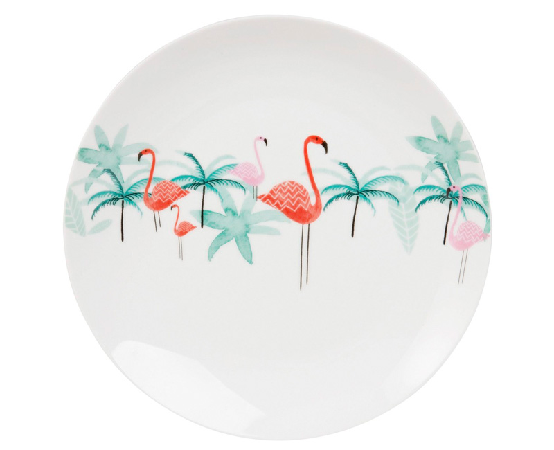 Coffret tasse avec infuseur à thé en porcelaine motifs dorés PALM TREE