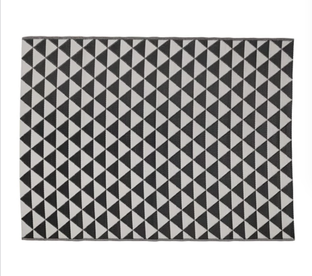 Tapis 'SOMMAR 2018' tissé à plat noir et blanc