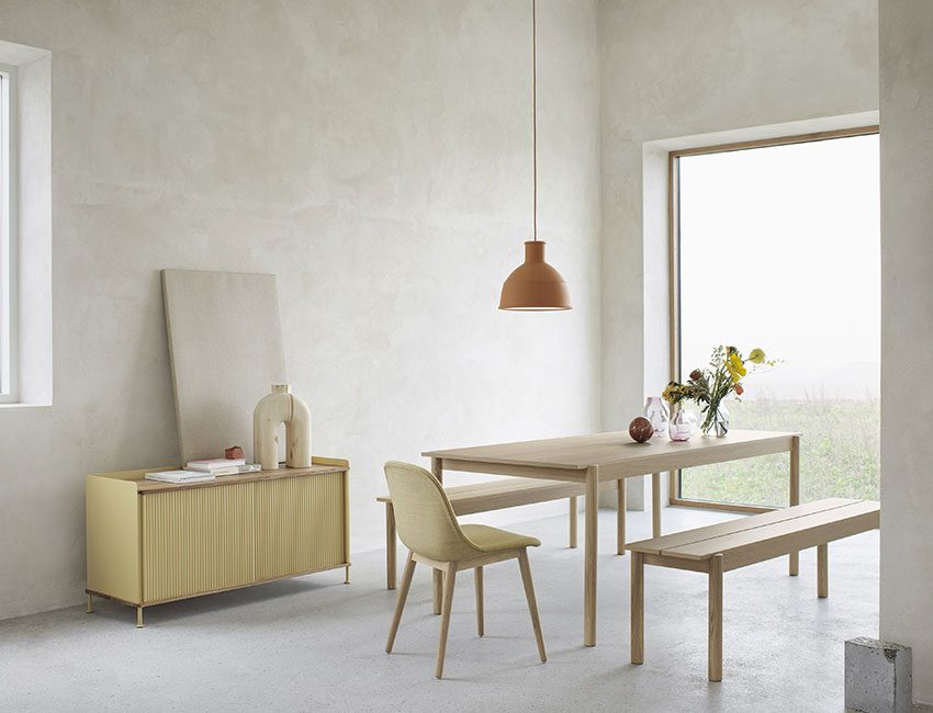 suspension deco terracotta table salon bois 