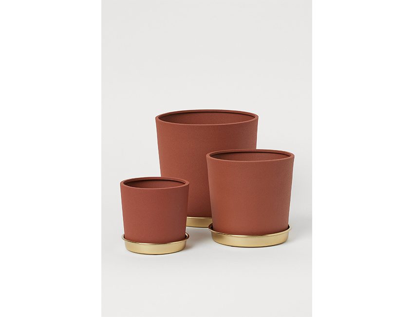 pot de fleur terracotta dore