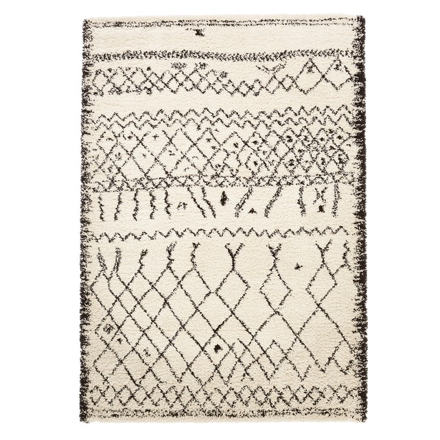 Tapis style berbère 'AFAW' en polypropylène aspect laineux