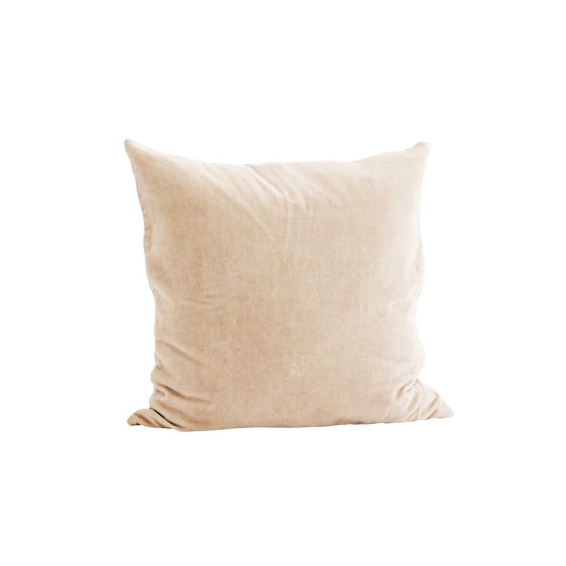 Housse de coussin en velours nude