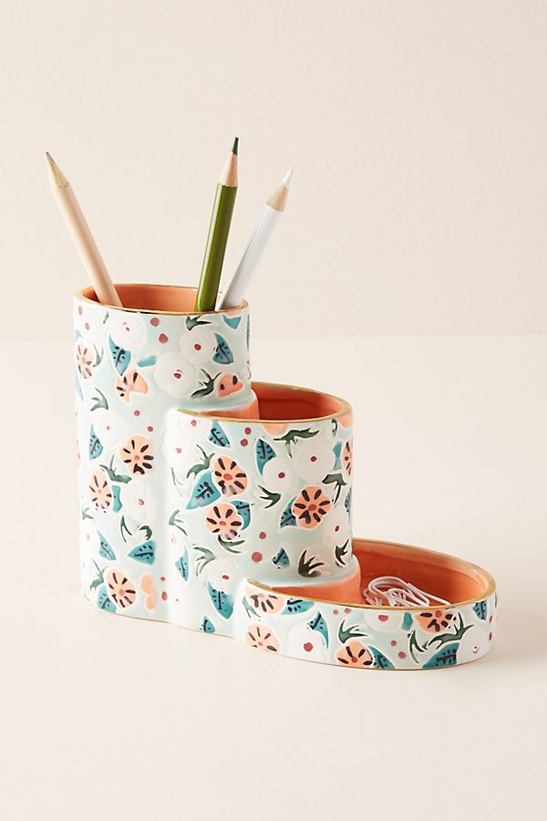 Porte-crayons 'Beatrice' (L 16 x l 7 x H 12 cm), Anthropologie, 32€