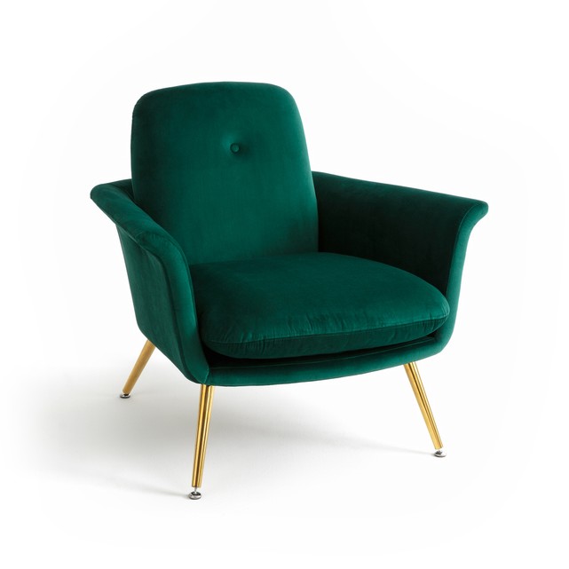 Fauteuil vintage 'Elori' en velours vert (L 83 x H 74 x P 83 cm), La Redoute Intérieurs, 463€