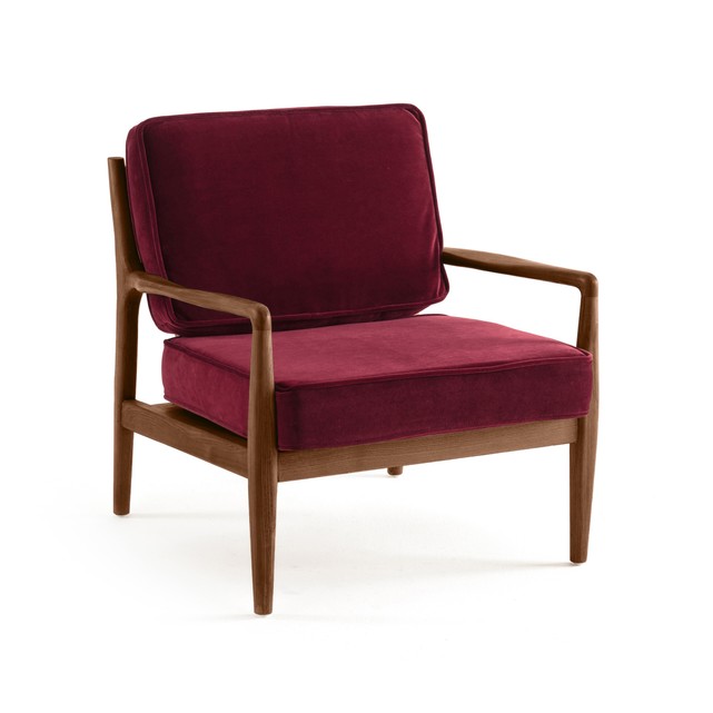 Fauteuil 'Dilma' en velours griotte (L 76 x H 73,6 x P 74,5 cm), AM.PM., 558€