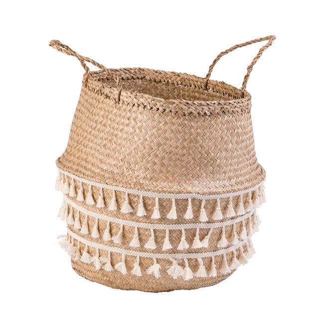 Panier pliable naturel 'Bohemian' (H 44 x D 40 cm), Casa, 19,99€