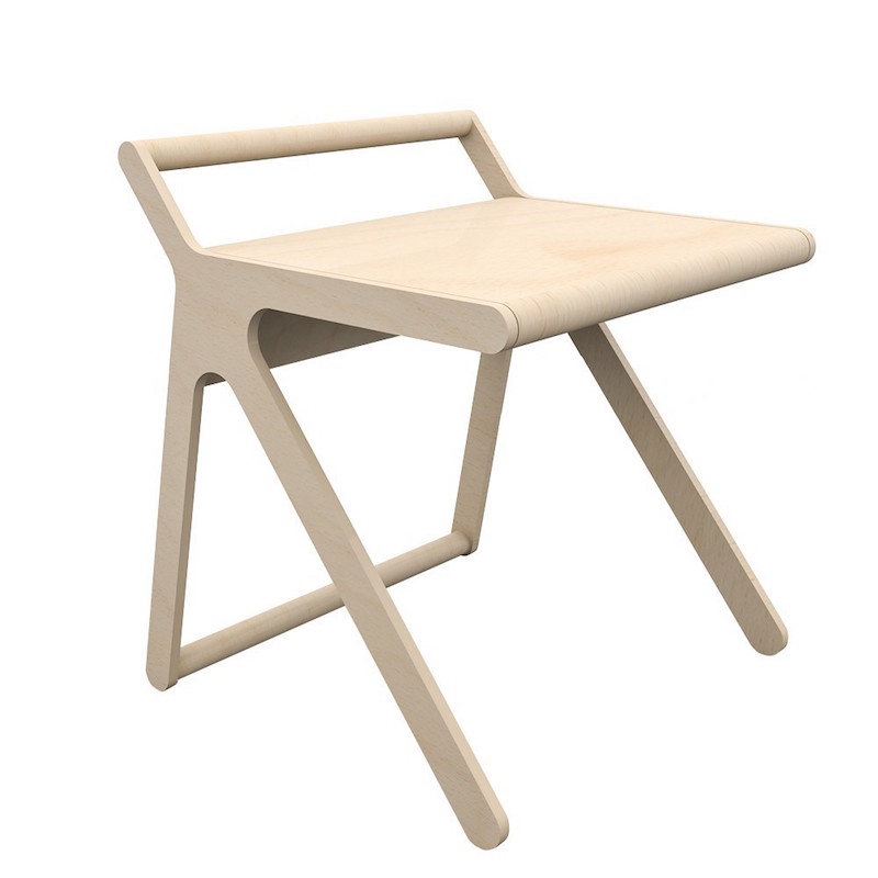 Bureau 'K Desk' en contreplaqué de bouleau (L 80 x l 75 x H 75 cm), design Agata & Arek Seredyn, Rafa Kids, 691€