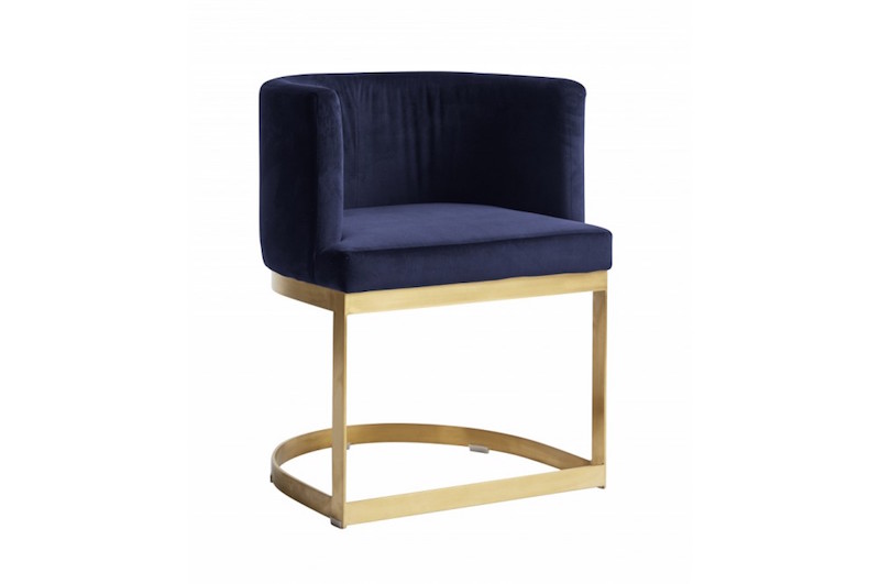 Fauteuil 'Lounge' en velours bleu (H 75 x l 58 x P 50 cm), Nordal, 748€