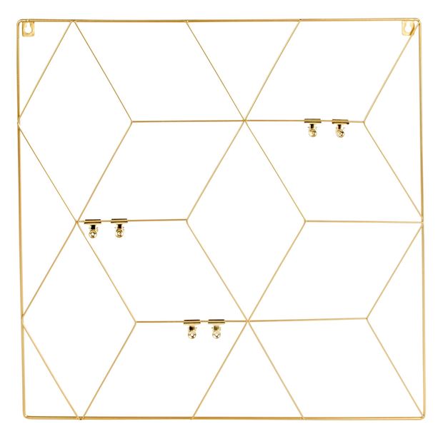 Pêle-mêle en fil doré avec clips (50 x 50 cm), Casa, 7,99€