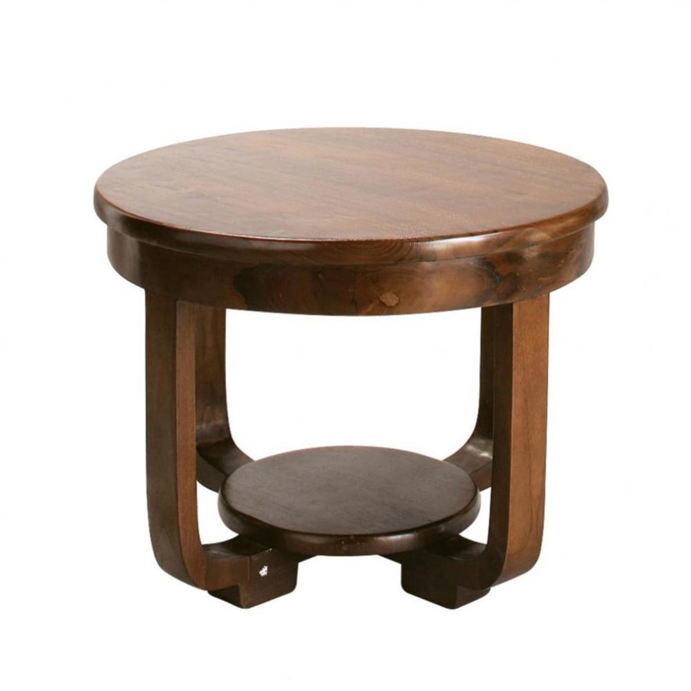 Table basse ronde en teck massif (H 45 x L 60 x P 60 cm), Maisons du Monde, 150€