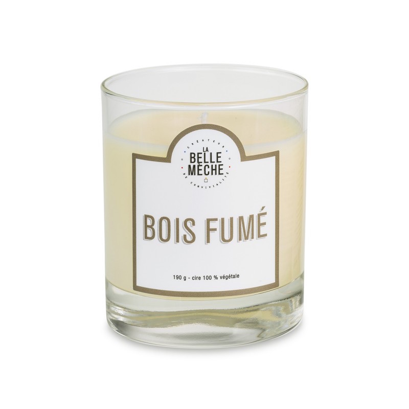 Bougie parfumée 'Bois fumé' (190g), La Belle Mèche, 30€