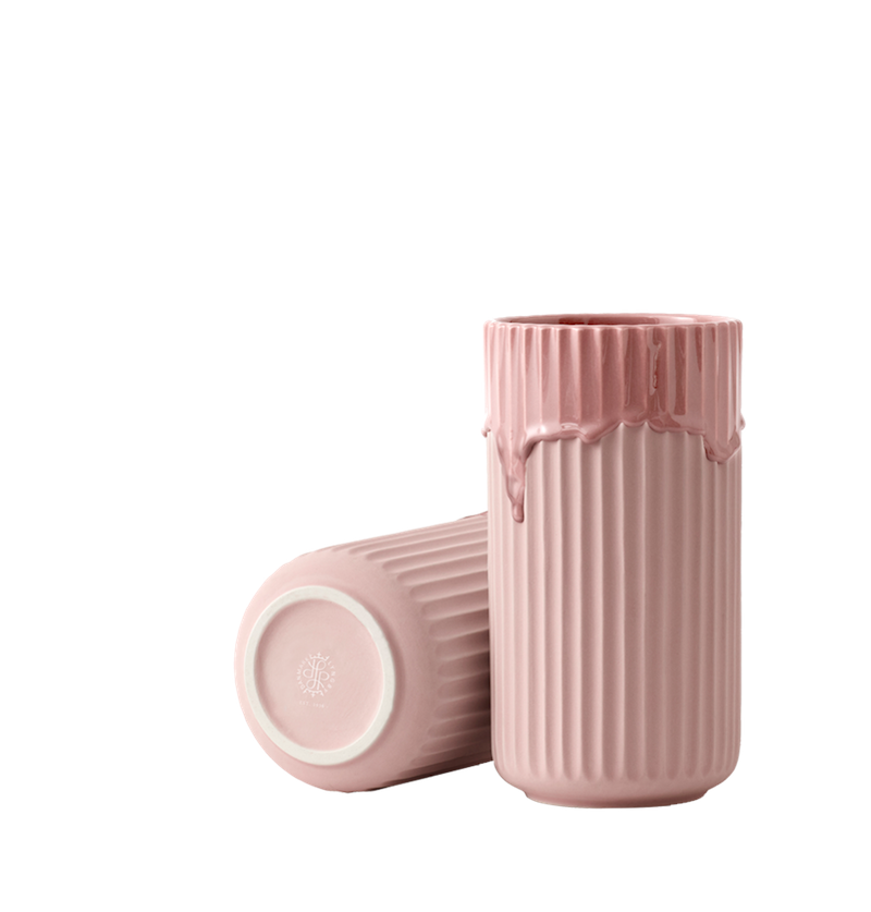 Vase ‘Glaze Drip’ en porcelaine rose