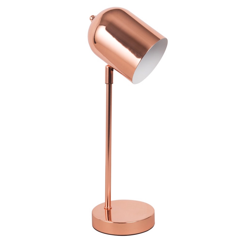 Lampe de bureau en métal cuivré (H 43 x L 16 x P 13 cm), Maisons du Monde, 29,99€