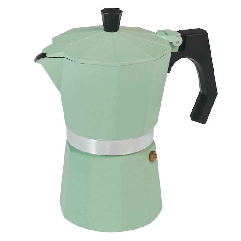 Cafetière à expresso en aluminium menthe et noir (D 10 x H 19 cm), Rex, 22,90€