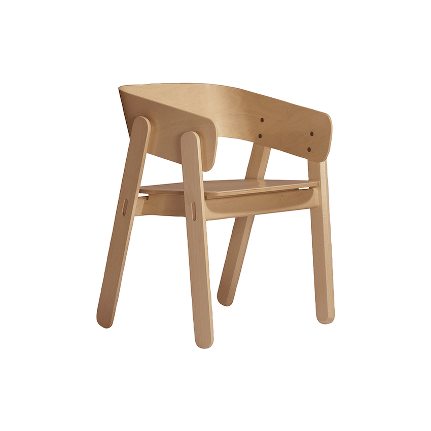 Chaise 'Polo' en bois de hêtre, design Yonoh (H 73 x L 54 x P 50 cm), Capdell, 482€