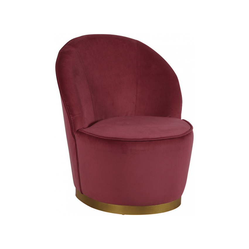 Fauteuil 'Gatsby' en velours marsala (D 58 x H 69 cm), Hanjel, 164€