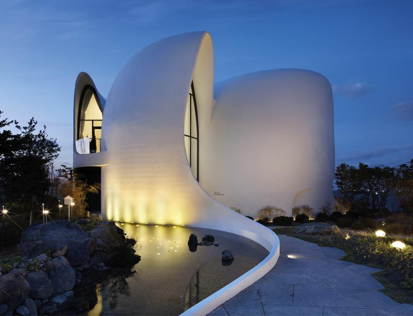 l'architecture futuriste du Healing Stay Hotel en coree du sud
