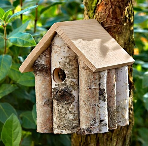 Nichoir décoration extérieur maison d'oiseaux en pinède vert 21