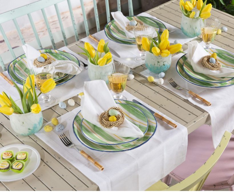 Une table de Pâques délicate et printanière