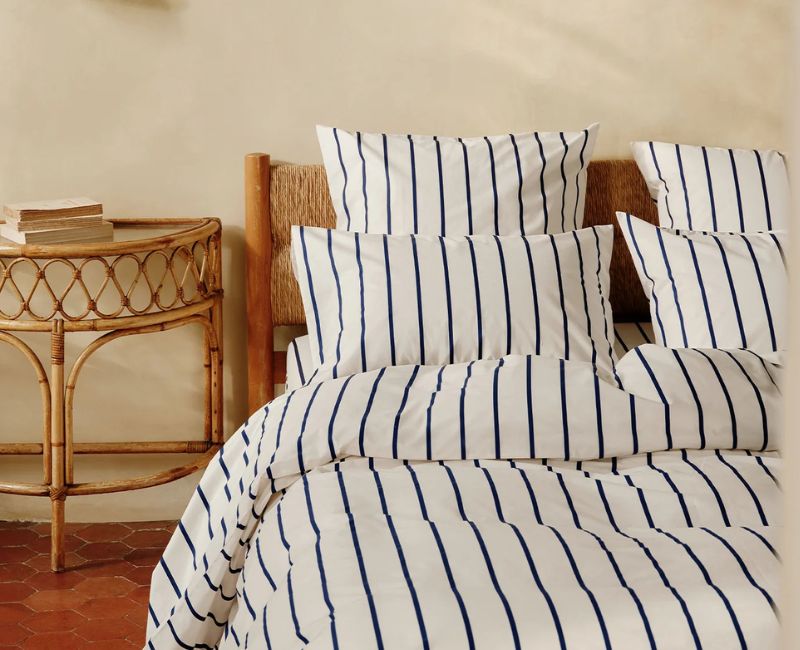Parure de lit en percale de coton 120 fils, © Bonsoir, à partir de 149 euros.
