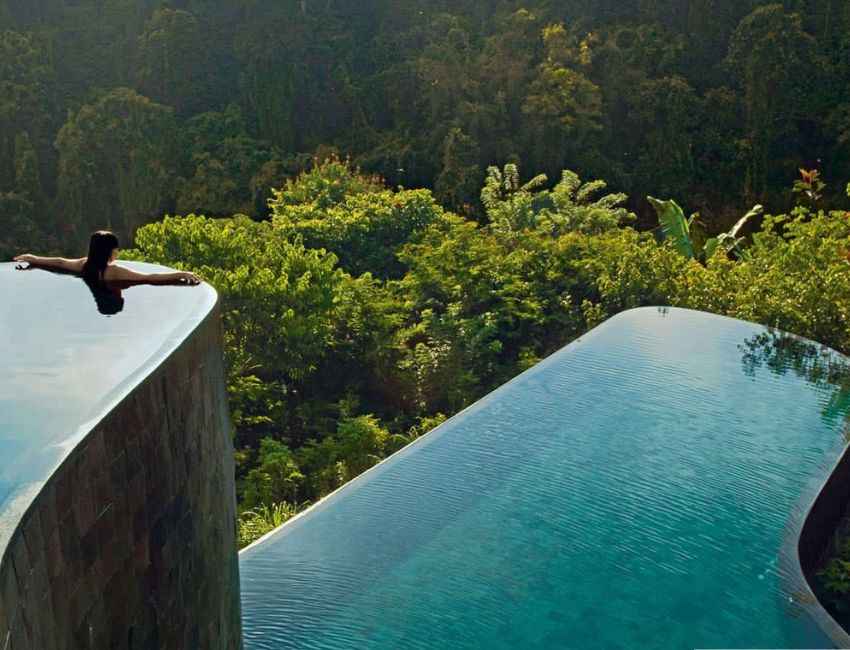 La piscine la plus déco au monde de l'Ubud Hanging gardens à Bali. 
